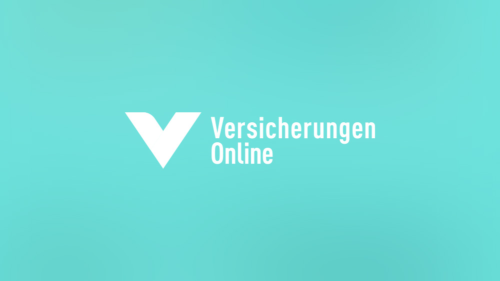 Logo "Versicherungen Online" auf türkisem Hintergrund.